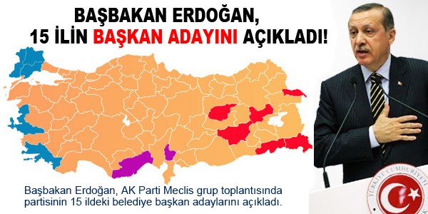 Erdoğan, 15 ilin başkan adayını açıkladı