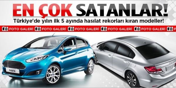 Yılın ilk 5 ayında en çok satan 30 otomobil