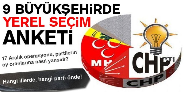 9 Büyükşehirde yerel seçim anketi