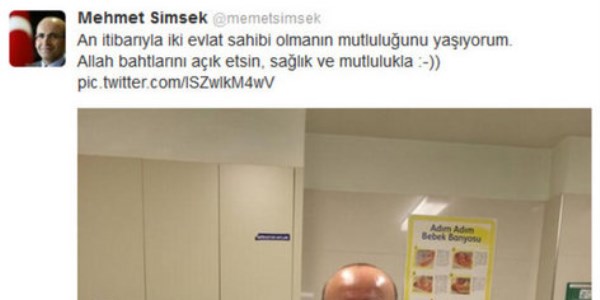 Bakan Şimşek ikiz babası oldu