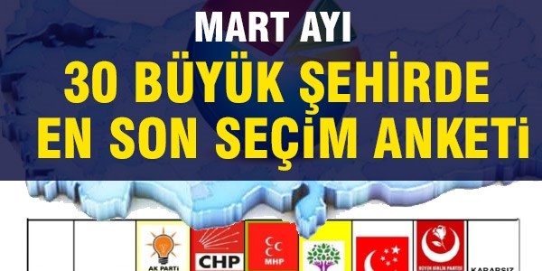 30 Büyükşehir'de en son seçim anketi/ MAK