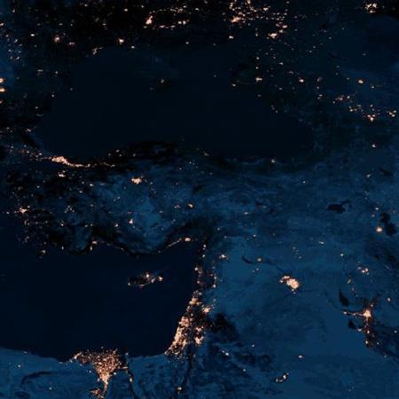 Türkiye ve komşularının uzaydan gece görüntüsü