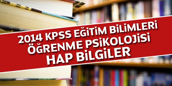 2014 KPSS Eğitim Bilimleri Öğrenme Hap Bilgiler