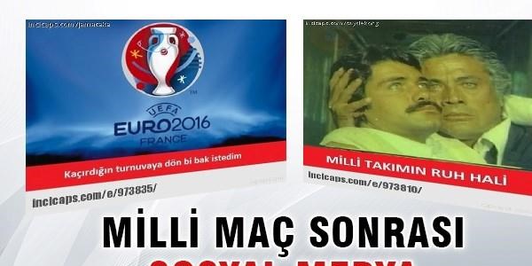 Milli maç sonrası müthiş 'caps'ler