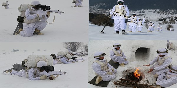 Komandoların nefes kesen kış eğitimi