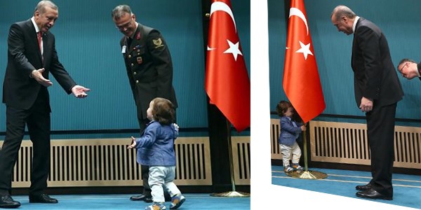 Erdoğan'la çocuk arasında saklambaç
