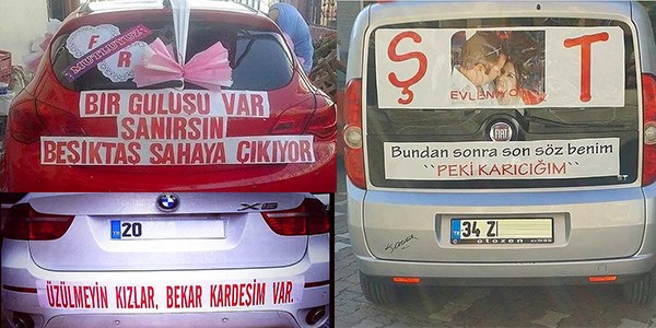 Evleneceklere ilham olacak araba yazıları