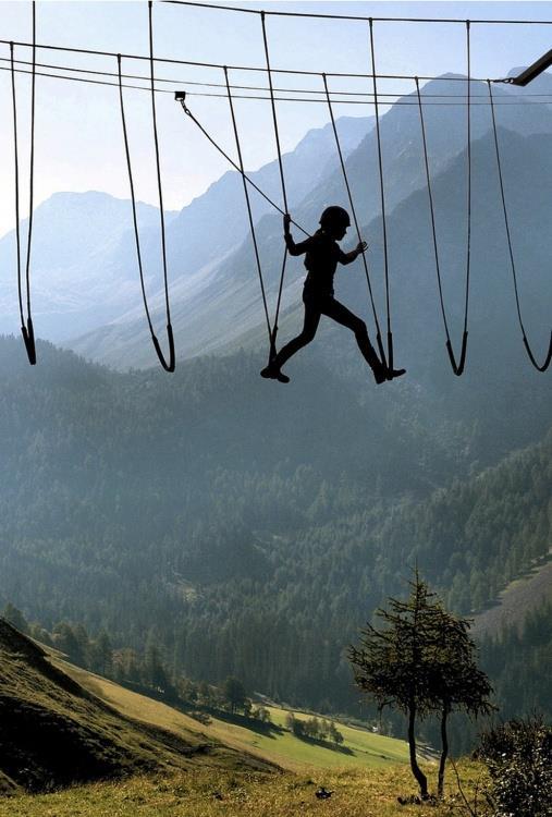 2) Skywalking in the Alps.