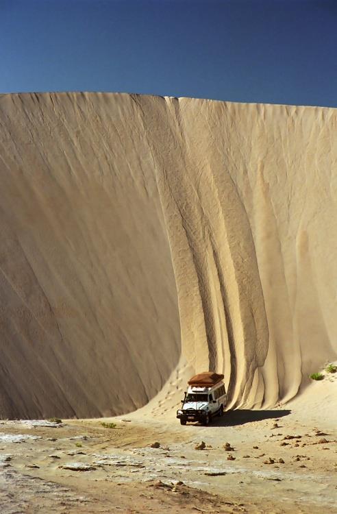31) Driving down a sand dune in Lucky Bay, Australia.