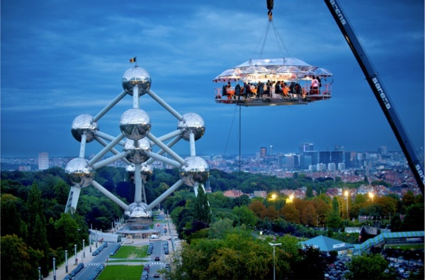 29) Dinner in the sky in Brussels.