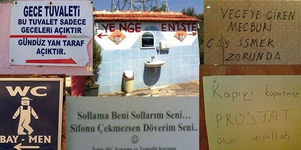 Bu tuvalet yazıları güldürüyor
