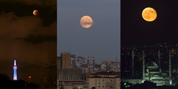 'Süper Ay' tutulması gerçekleşti