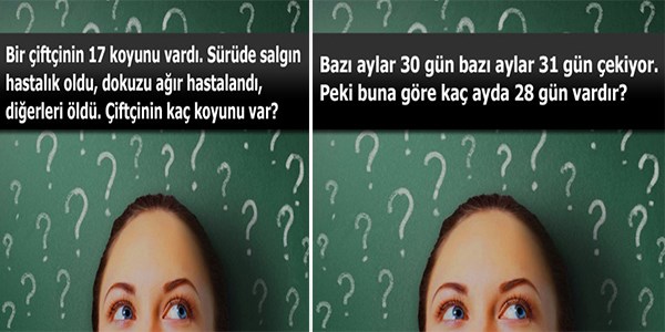 En ilginç zeka soruları...