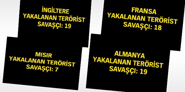 Ülkelerin yabancı terörist savaşçı sayısı
