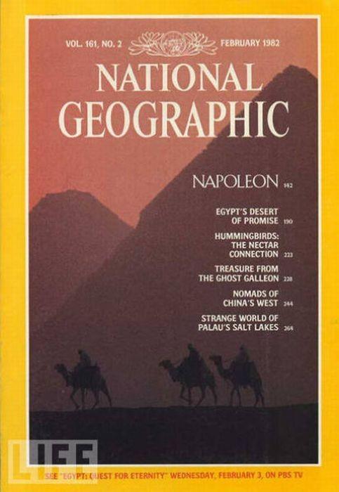 National Geographic dergisi editrleri kapak iin ekilen birbirinden uzak duran iki Msr piramidi fotoraf zerinde oynayp, piramitleri birbirine yaknlatrd. Bylece istenilen kapak fotoraf elde edilmi oldu.