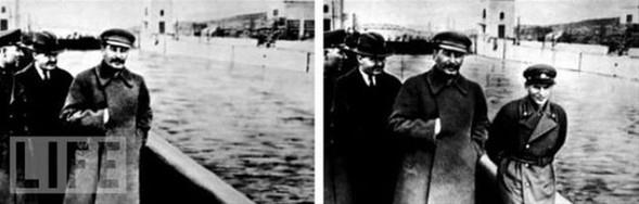 Eski Sovyet lideri Josehp Stalin, diktatrl sresince uygun grmedii pek ok fotorafta deiiklik yaptrd. Bazen gzden dm bir kii yanndan silindi, bazen de yeterli grnmeyen kalabalklarn says arttrld.
