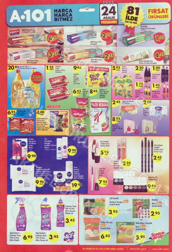 A101'in 24 Aralk 2015 tarihli frsat rnleri