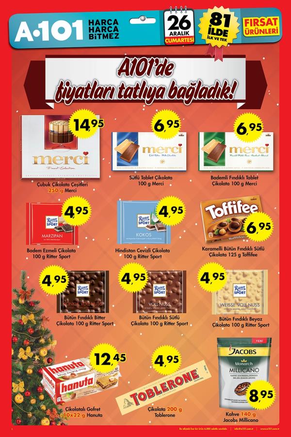 A101'in 26 Aralk 2015 tarihli frsatlar