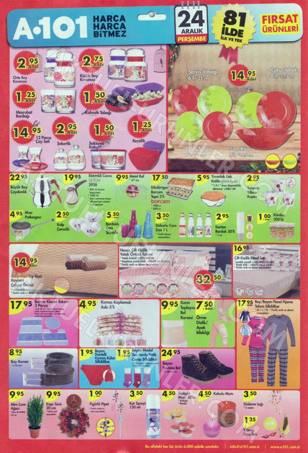 A101'in 24 Aralk 2015 tarihli frsat rnleri