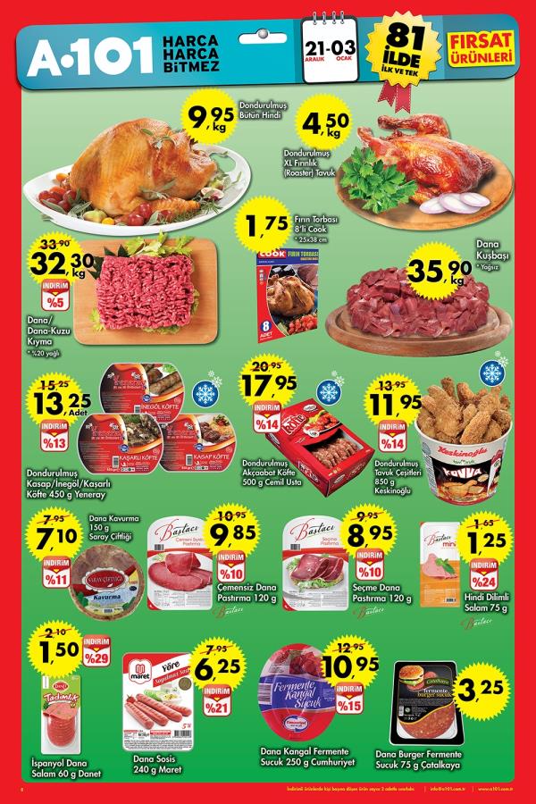 A101'in 26 Aralk 2015 tarihli frsatlar