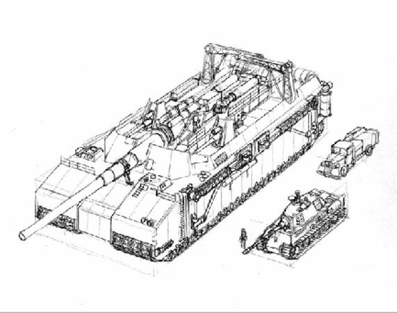 'Kara kruvazr' olarak da adlandrlan bu aracn 42 metre uzunluunda, 18 metre yksekliinde ve bin 500 ton arlnda olmas planlanyordu. 800 mm&#8217;lik topla silahlanacak olan bu ara, dev boyutlarn karlayacak altyap olmamas nedeniyle hayata geirilemedi.