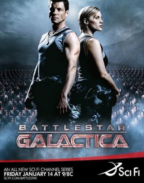 43- Battlestar Galactica Dnya'nn efsanevi 13. kolonisi, eski bir dman olan Cylon rknn 12 koloniyi yok etme gayesini nlemek adna kk bir sivil filo kurur ve insanln son sava balar...