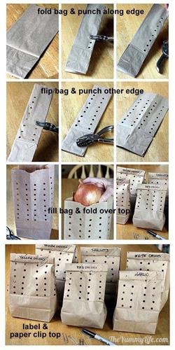 Soan ve sarmsaklarnz delik alm kese katlarnda saklayn.