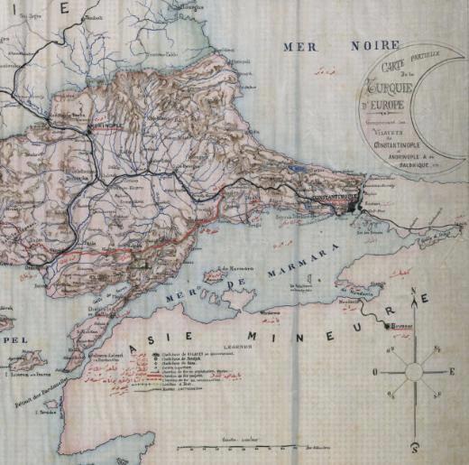 stanbul, zmit, atalca, Sancaklar ve Edirne vilayetleri haritas