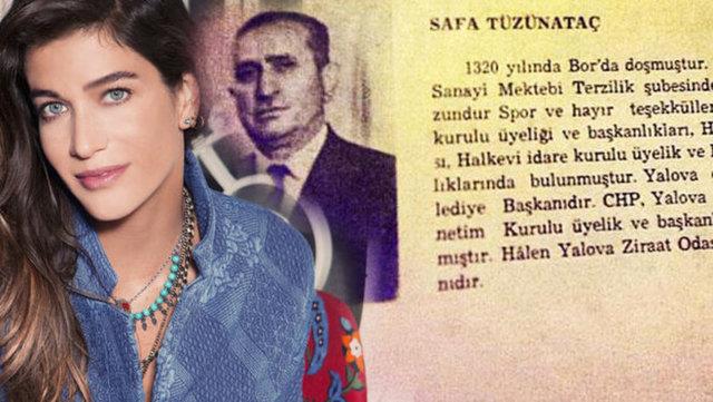 Arkadann sahaflarda bulduu kitapta dedesiyle ilgili bilgiye rastlayan oyuncu, 'The byk dede, nerede karma kaca belli olmaz. Arkadamn sahafta bulduu kitaptan selam gnderdi bana bu sefer de' yazd.