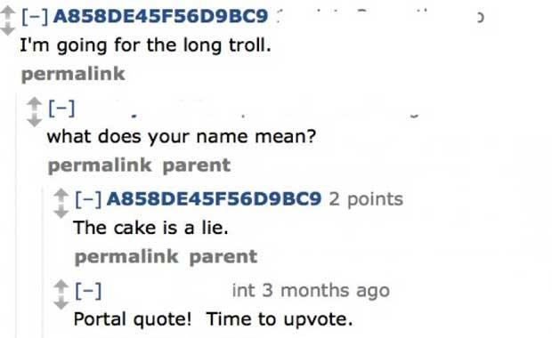 A858DE45F56D9BC9  <br>    Reddit sitesinde (bir nevi facebook) A858DE45F56D9BC9 ad�yla �ye olan bir kullan�c� sitede her g�n uzun �ifreli mesajlar yolluyordu. Bu �ifreler �ifre k�r�c� programlarla hala ��z�lmeye �al���l�yor ama bir sonuca var�lamad�.