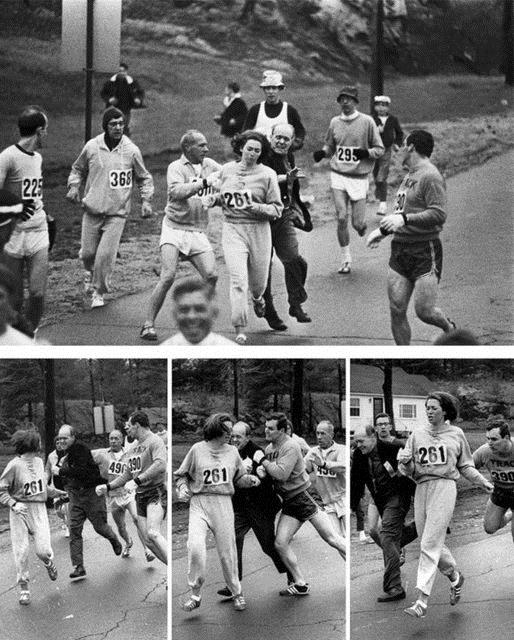 Kathrine Switzer:<p> 1976 ylnda Boston Maratonun'da koan ilk kadn koucu.