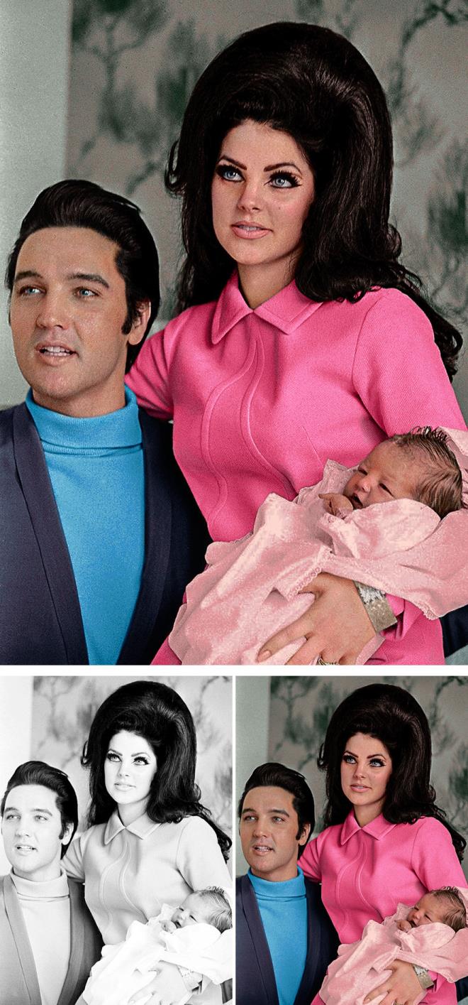 Elvis Presley, Priscilla Presley ve Lisa Marie