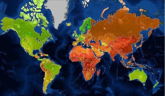 Dnyann en fazla fotoraf ekilen yeri neresidir? Kzl sal insanlar en ok nerede yaar? Dnyadaki en mutlu insanlar hangi lkeden? te yantlar  <br>  Dnya Mutluluk Haritas