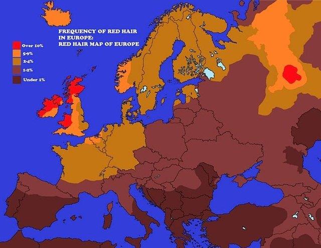 Avrupa'da ki Kzl Sal Kiilerin Dalm Haritas