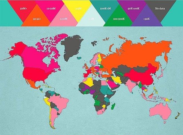 Dnya'da En ok Ziyaret Edilen Yerlerin Haritas