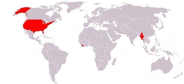 Metrik Sistemi Kullanmayan lkelerin Haritas