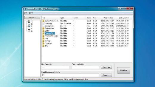 <p><b>FREEUNDELETE</b></p>    FreeUndelete eski, yava ve sadece ev bilgisayarnzda kullanmanz iin. Program test amal FAT srcm kurtarma yapamad ki bu iyi bir balang deil. Ancak NTFS srcsnde durum deiti ve kaybolan tm dosyalar buldu.     <p>Bulunan dosyalar kullancnn kolay tespit etmesi iin tek bir liste yerine klasr yapsnda gsteriliyor ve kurtarmanz gereken dosyalar bir iki tklamayla geri alabiliyorsunuz. </p>    Daha iyi dosya kurtarma aralar mevcut ama FreeUndelete'i ilk tercih ettiiniz kurtarma program ie yaramazsa alternatif olarak kullanabilirsiniz.