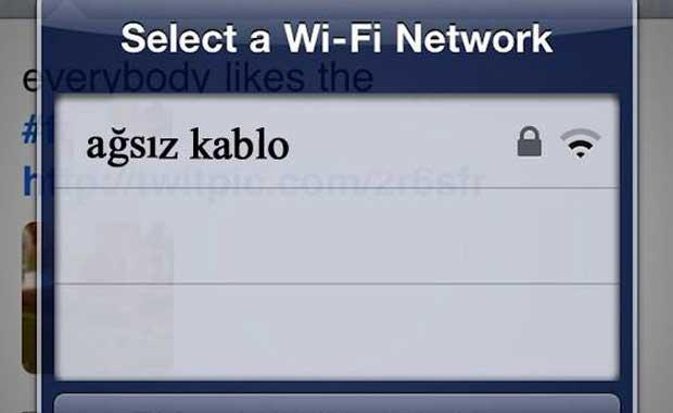 Gnmzde mobil cihazlarn artmasyla kablosuz alarn kullanm da olduka artt. Geni alanlarda grlebilen bu kablosuz alarn isimleri de ou kii tarafndan grlebildii iin insanlarmz kablosuz alarna farkl ve ilgin isimler koymay tercih ediyorlar. te en ilgin kablosuz a isimleri;