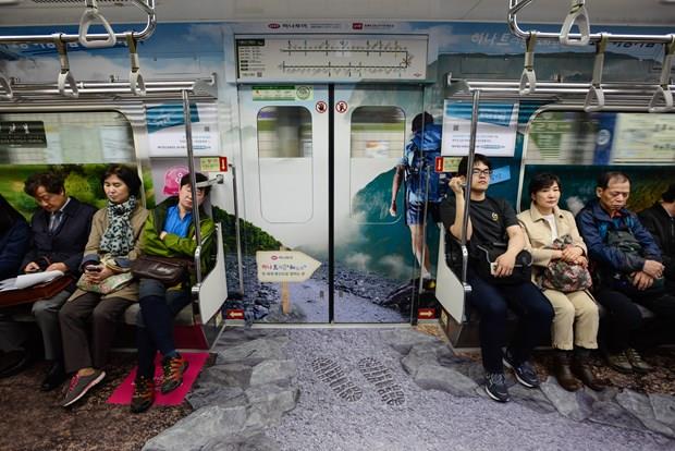 Gney Kore'nin bakenti Seul'da bulunan metrolarda yaplan son deiikle ortaya renkli grntler kt.