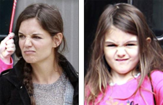 nllerin ocuklar tpk kendilerinin kk bir kopyas gibi...    Katie Holmes ve kz Suri