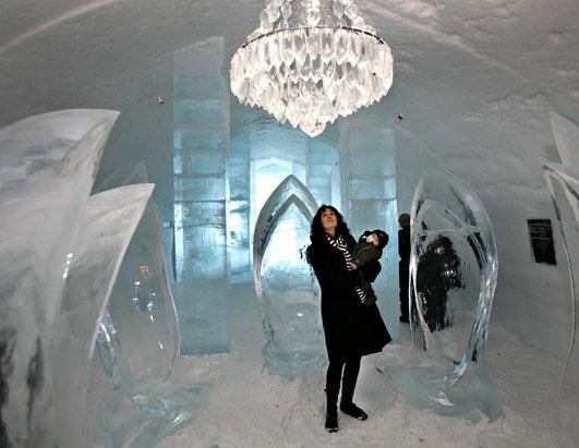 sve, Norve, Kanada ve Finlandiya gibi lkelerde bulunan buzdan oteller mevsimsel olarak ina ediliyor.