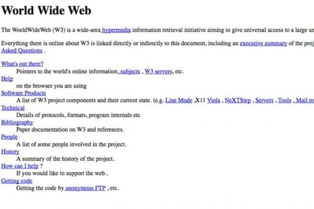 nternetin ilk hali  <br>  nternet yani World Wide Web, 1994 ylnda byle grnyordu.