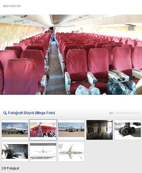 Apronda hurda halde duran uaklardan biri, bir ilan sitesi araclyla sata sunuldu.