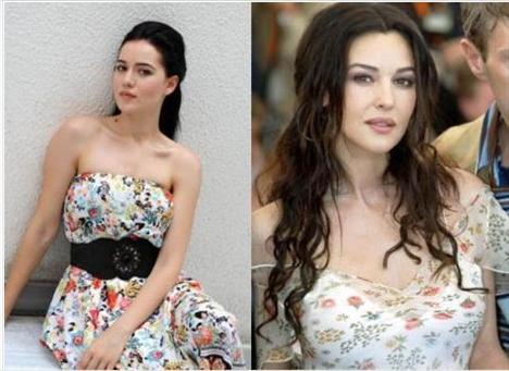 Fahriye Evcen  magazin basn tarafndan dnyaca nl oyuncu Monica Belluci'ye benzetiliyor.