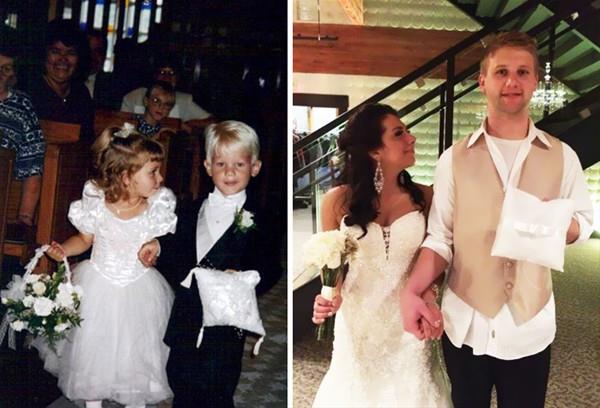 Bir dnde daha ocukken tanan bu ift tam 20 yl sonra evlenmi.