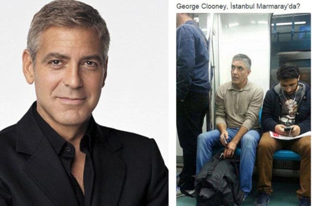 George Clooney'in ikizi kadar benzeri stanbul Marmaray'da grntlenmiti