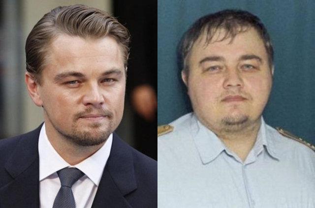 Leonardo Di Caprio'ya ve ona benzeyen bir Rus vatanda