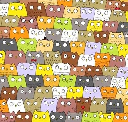 Tasarmc Gergely Duds geen hafta Facebook sayfasnda yaynlad izim ile sosyal medyann gndemine oturdu. Duds'n yeni yl bulmacasndan nce hazrlad izim ise daha zor.Baykularn arasndaki kediyi bulabildiniz mi? Haydi bir ipucu verelim: Tm baykularn suratlarnn ortasnda sar gagalar var.Hala bulamadnz m?