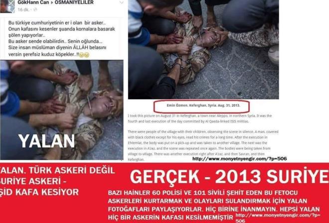 GEREK: Grsel Trkiye&#8217;deki darbe giriimi olaylar srasnda deil 2013 ylnda Suriye&#8217;deki atmalar srasnda ekilmi.