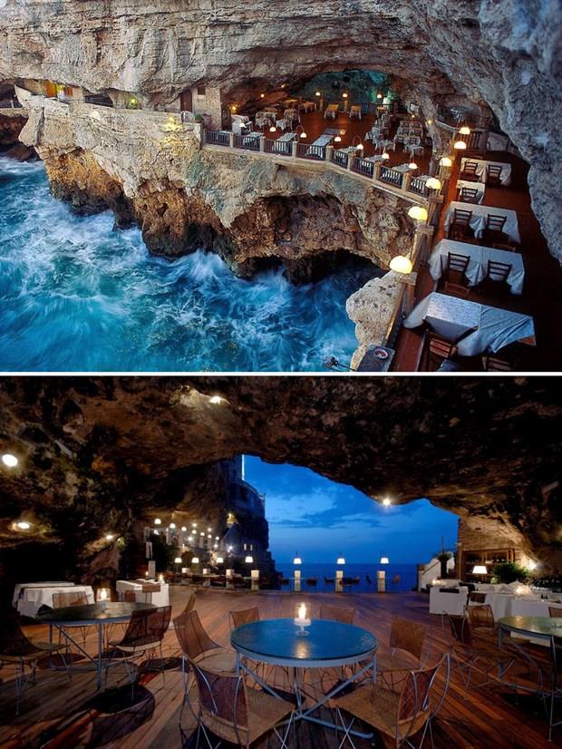 Ristorante Grotta Palazzese, Puglia, talya